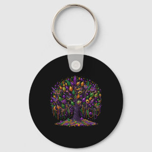 Mardi Gras Tree Beads New Orleans 2025 Festival Be Key Ring