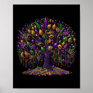 Mardi Gras Tree Beads New Orleans 2025 Festival Be Poster