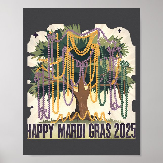 Mardi Gras Tree Carnival New 2024 For Women Valent Poster (Front)