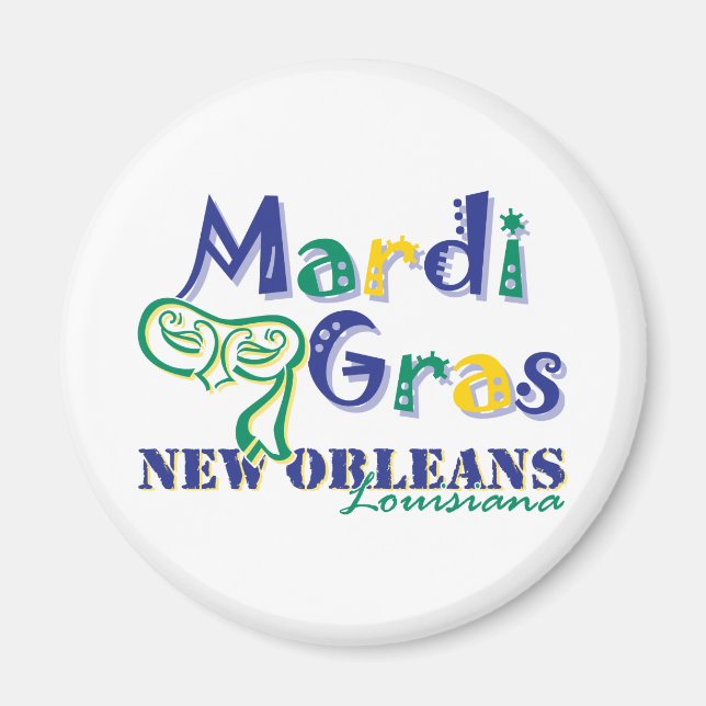 Mardi Gras Tri Mask Magnet (Front)