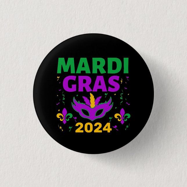 Mardi Gras Trucker Hat 3 Cm Round Badge (Front)