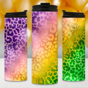 Mardi Gras Tumbler, Purple Yellow Green Tiger Thermal Tumbler