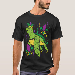Mardi Gras Turtle Cute Animal Boys Girls Kids Men T-Shirt