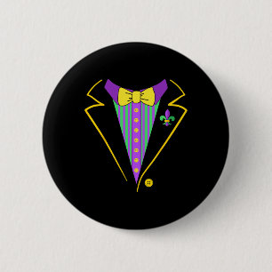 Mardi Gras Tuxedo Suit For New Orleans Costume Mas 6 Cm Round Badge