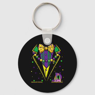 Mardi Gras Tuxedo Vest Party Suit Carnival Parade Key Ring