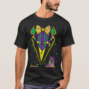 Mardi Gras Tuxedo Vest Party Suit Carnival Parade  T-Shirt