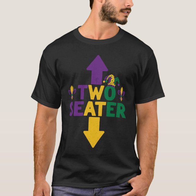 Mardi Gras Two Seater  Adult Humor Mardi Gras Men T-Shirt (Front)