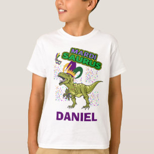 Mardi Gras Tyrannosaurus WITH CUSTOM NAME Shirt