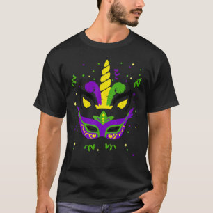 Mardi Gras Unicorn Mask Carnival Costume Youth Tod T-Shirt