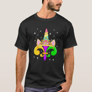 Mardi Gras Unicorn Party Kids Boys Girls Sons Daug T-Shirt