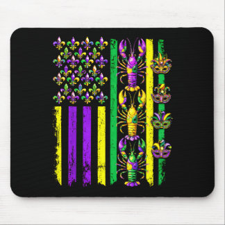 Mardi Gras Usa American Flag Crawfish Carnival Men Mouse Mat