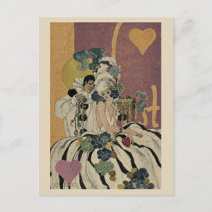 Mardi Gras Valentine Couple Holiday Postcard