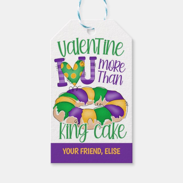 Mardi Gras Valentine Favour Tag (Front)