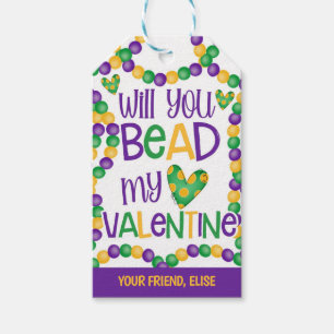 Mardi Gras Valentine Favour Tag