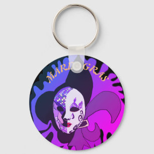 Mardi Gras Venetian Mask Colourful Key Ring