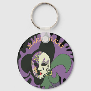 Mardi Gras Venetian Mask Colourful Key Ring