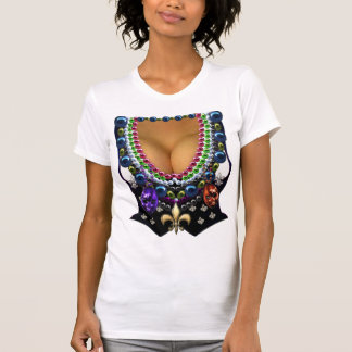 Mardi Gras Vest with Beads T-Shirt