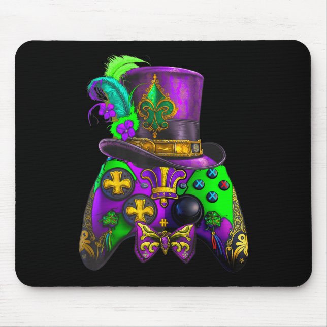 Mardi Gras Video Game Controller E sport for kids  Mouse Mat (Front)
