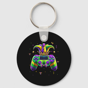 Mardi Gras Video Game Controller Jester Hat Boy Ki Key Ring