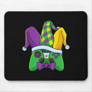 Mardi Gras Video Game Controller Jester Hat Costum Mouse Mat