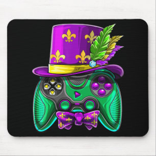 Mardi Gras Video Game Controller Jester Hat Costum Mouse Mat
