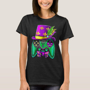Mardi Gras Video Game Controller Jester Hat Costum T-Shirt