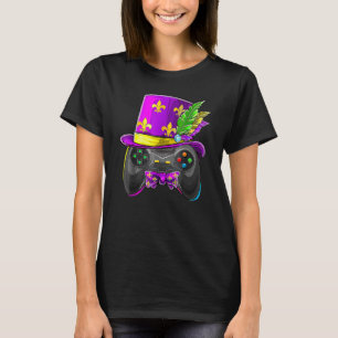 Mardi Gras Video Game Controller Jester Hat Costum T-Shirt