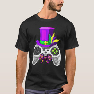 Mardi Gras Video Game Controller Jester Hat Costum T-Shirt