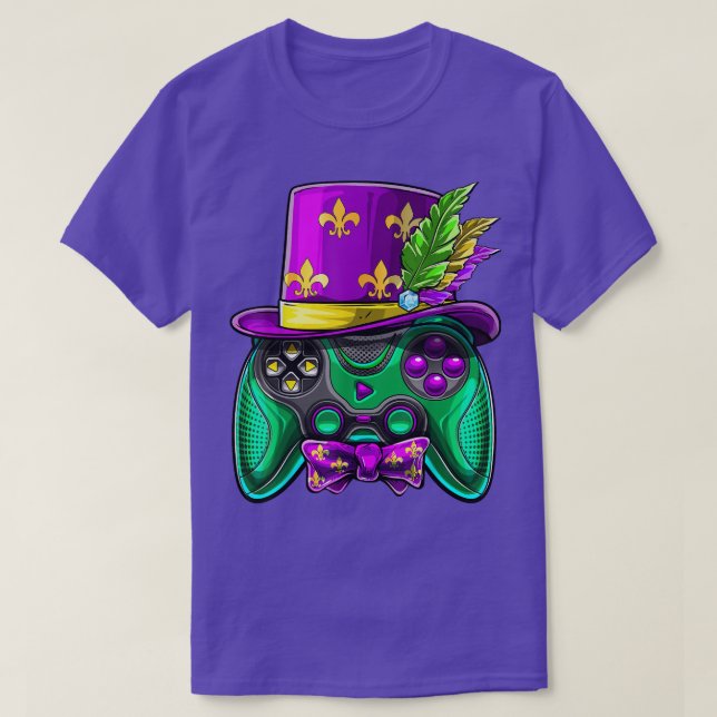 Mardi Gras Video Game Controller Jester Hat Costum T-Shirt (Design Front)