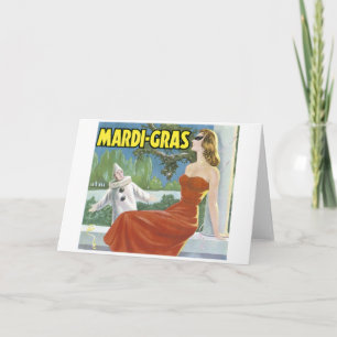 MARDI-GRAS VINTAGE ART POSTER CARD