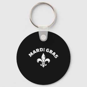 Mardi Gras Vintage Fleur De Lis Key Ring
