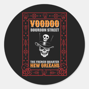 Mardi Gras Voodoo Lover Black Magic Carnival Fan V Classic Round Sticker