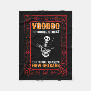 Mardi Gras Voodoo Lover Black Magic Carnival Fan V Fleece Blanket