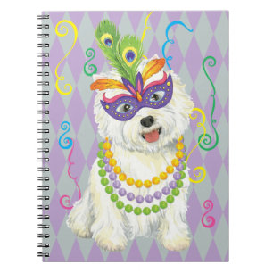 Mardi Gras Westie Notebook