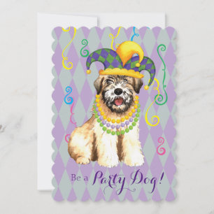 Mardi Gras Wheaten Invitation