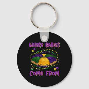 Mardi Gras Where Bybies Come From King Cake 1 Key Ring