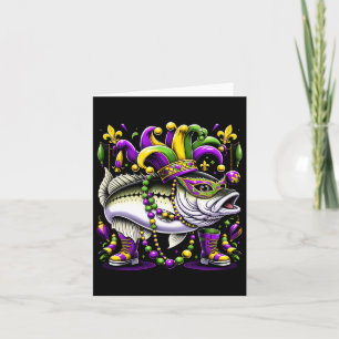 Mardi Gras White Byb Fish Card