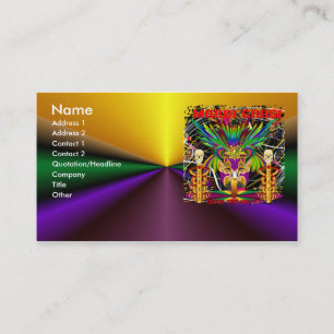 Mardi Gras Witch Doctor-Skull V-3-T Business Card
