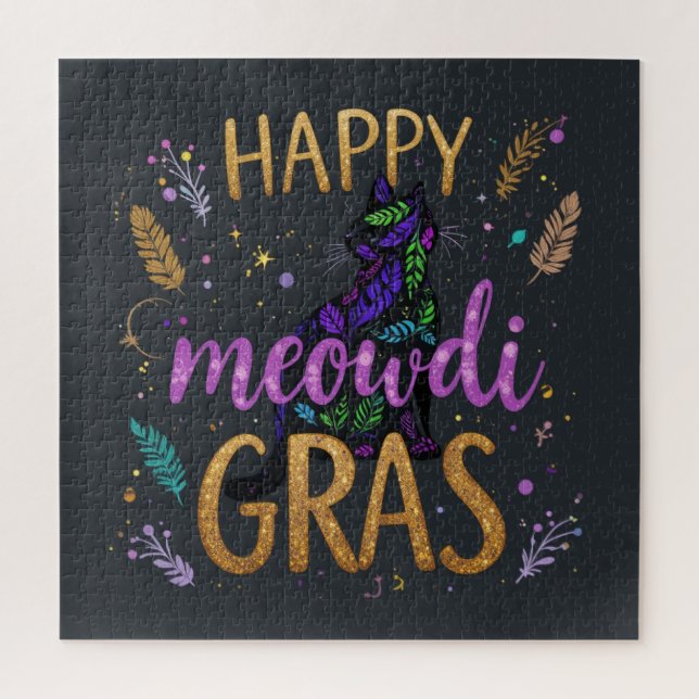 Mardi Gras with cat Jigsaw Puzzle (Vertical)