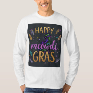 Mardi Gras with cat T-Shirt