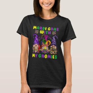 Mardi Gras with My Gnomies Mardi Gras Three Gnomes T-Shirt