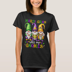 Mardi Gras With My Gnomies Squad Gnomes 2025 Costu T-Shirt