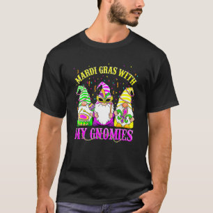 Mardi Gras With My Gnomies Three Gnome Costume T-Shirt
