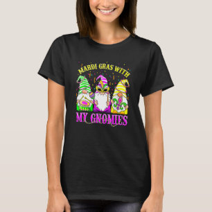 Mardi Gras With My Gnomies Three Gnome Costume T-Shirt