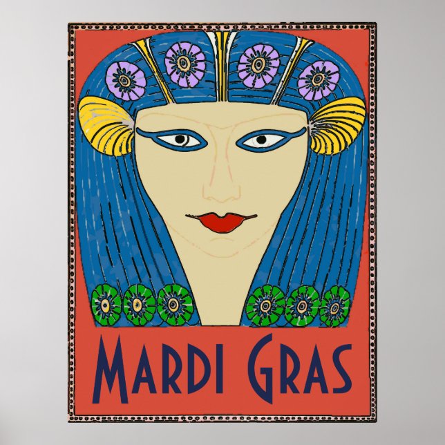 Mardi Gras Woman Face Poster (Front)