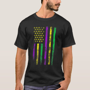 Mardi Gras Women Men Funny Mardi Gras American Fla T-Shirt