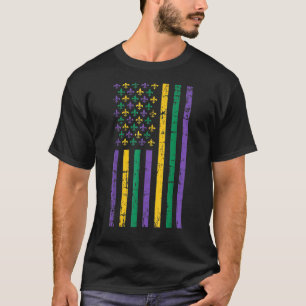 Mardi Gras Women Men Funny Mardi Gras American Fla T-Shirt