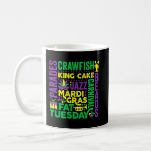 Mardi Gras Word Mashup Parade Fat Tuesday Carnival Coffee Mug