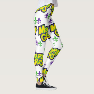 Mardi Gras  Words Leggings