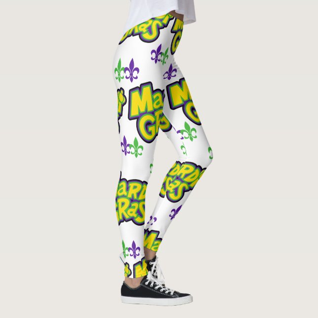 Mardi Gras  Words Leggings (Right)